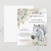 Watercolor Horse Head Boho Floral Geburtstag (Vorne/Hinten)