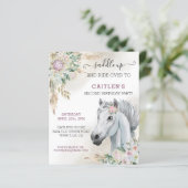 Watercolor Horse Head Boho Floral Geburtstag (Stehend Vorderseite)