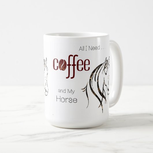 Watercolor Horse Lover Kaffeetasse (VorderseiteRechts)