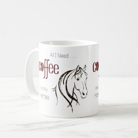 Watercolor Horse Lover Kaffeetasse (Vorderseite Links)