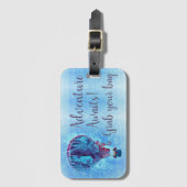 Watercolor Hot Air Ballon Erlebnis erwartet Gepäckanhänger (Vorderseite Vertikal)