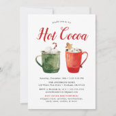 Watercolor Hot Cocoa Weihnachten Party Einladung (Vorderseite)
