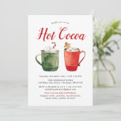 Watercolor Hot Cocoa Weihnachten Party Einladung (Stehend Vorderseite)