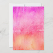 Watercolor Hot Pink and Orange Wedding Einladung (Rückseite)