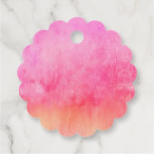 Watercolor Hot Pink and Orange Wedding  Geschenkanhänger (Rückseite)