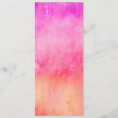 Watercolor Hot Pink and Orange Wedding  Menu Menükarte (Rückseite)