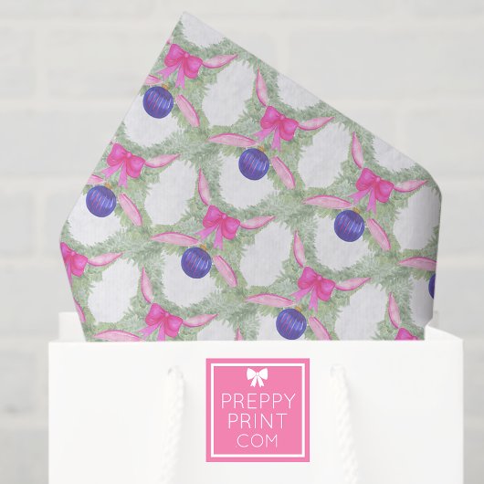 Watercolor Hot Pink Bow Garland Christmas Seidenpapier