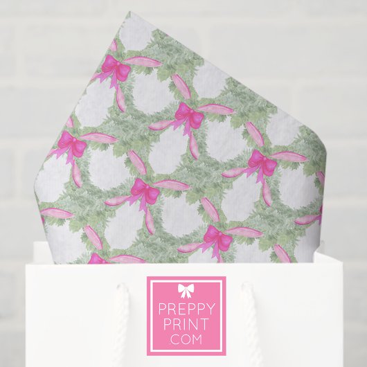 Watercolor Hot Pink Bow Garland Christmas Seidenpapier