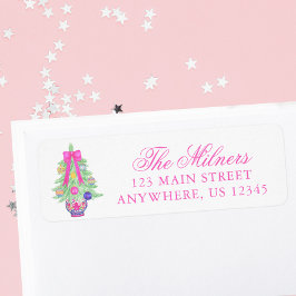 Watercolor Hot Pink Bow Ginger Jar Adresse