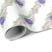 Watercolor Hot Pink Bow Ornament Weihnachten Geschenkpapier (Rolleneckpunkt)