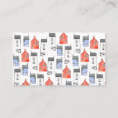 Watercolor House Art Anwesen Lass Agent Visitenkarte (Rückseite)