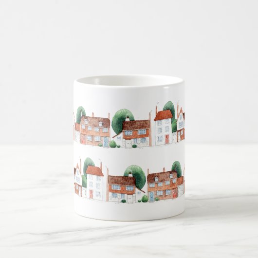 Watercolor House Art Kaffeetasse (Mittel)