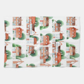Watercolor House Home Art Geschirrtuch (Horizontal)