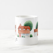 Watercolor House New Home Personalized Kaffeetasse (Mittel)