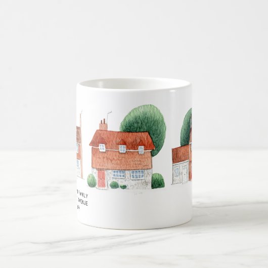 Watercolor House New Home Personalized Kaffeetasse (Mittel)