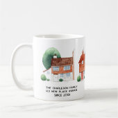 Watercolor House New Home Personalized Kaffeetasse (Links)