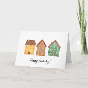 Watercolor House Real Anwesen Client Geburtskarte Dankeskarte