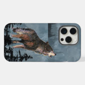 Watercolor Howling Wolf Naturschutz am Meer iPhone Hülle (Rückseite (Horizontal))