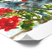 Watercolor howling wolf poster (Ecke)