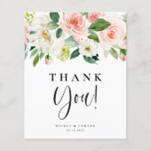 Watercolor Hübsch Garden Blume Hochzeit Vielen Dan (Vorderseite)