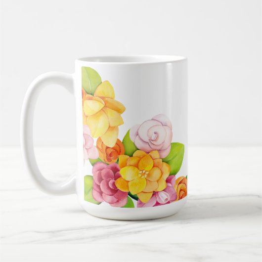 Watercolor hübsches helles Blumen(1) Kaffeetasse (Links)