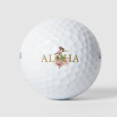Watercolor Hula Girl Aloha Hawaii Golf Balls Golfball (Vorderseite)