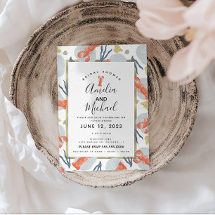 Watercolor Hummer Crustacean Brautparty Postkarte