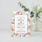 Watercolor Hummer Crustacean Brautparty Postkarte (Stehend Vorderseite)