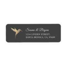 Watercolor Humming Bird Wedding Address Label