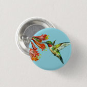 Watercolor Hummingbird Button (Vorne & Hinten)