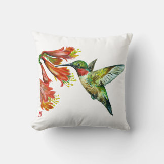 Watercolor Hummingbird Kissen
