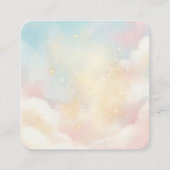 Watercolor Hummingbird & Pastel Clouds Baby Shower Begleitkarte (Rückseite)