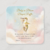 Watercolor Hummingbird & Pastel Clouds Baby Shower Begleitkarte (Vorderseite)