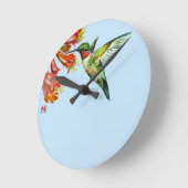 Watercolor Hummingbird Runde Wanduhr (Winkel)