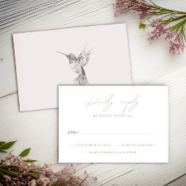 Watercolor Hummingbird Wedding RSVP Response Card