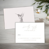 Watercolor Hummingbird Wedding RSVP Response Card Karte