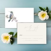 Watercolor Hummingbird Wedding RSVP Response Card Karte