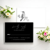 Watercolor Hummingbird Wedding RSVP Response Card Karte