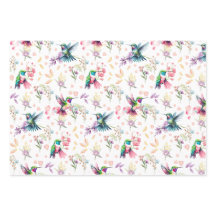 Watercolor Hummingbird & Wildflower