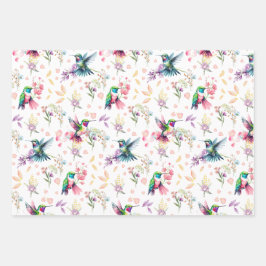 Watercolor Hummingbird & Wildflower Geschenkpapier Set
