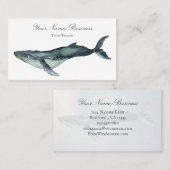 Watercolor Humpback Whale Ocean Beach Visitenkarte (Vorne/Hinten)