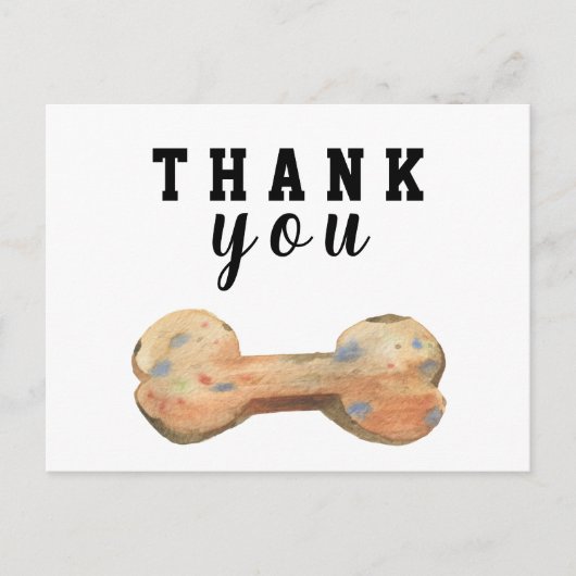 Watercolor Hundeknochen Custom Danke Karte (Vorderseite)