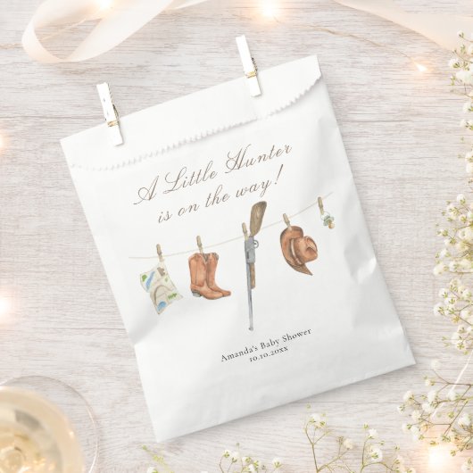 Watercolor Hunter Baby Shower Geschenktütchen (Ausgeschnitten)