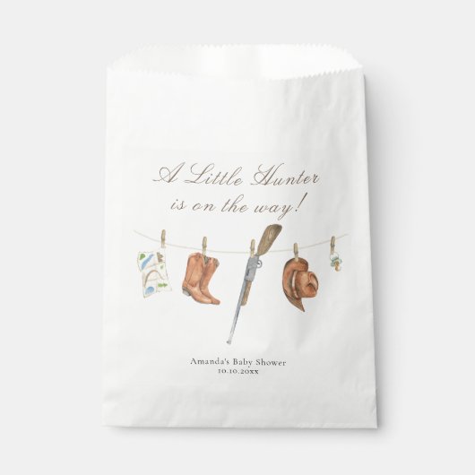 Watercolor Hunter Baby Shower Geschenktütchen (Vorderseite)