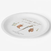 Watercolor Hunter Baby Shower Pappteller (Schrägansicht)
