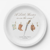 Watercolor Hunter Baby Shower Pappteller (Vorderseite)