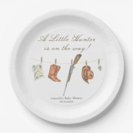 Watercolor Hunter Baby Shower Pappteller