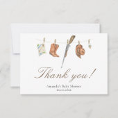 Watercolor Hunter Baby Shower Thank you Dankeskarte (Vorderseite)