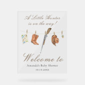 Watercolor Hunter Baby shower Welcome Acrylschild (Vorderseite)