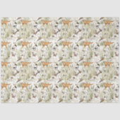 Watercolor Hunting Dog Pattern | Rustic Woodland Seidenpapier (Vorderseite)